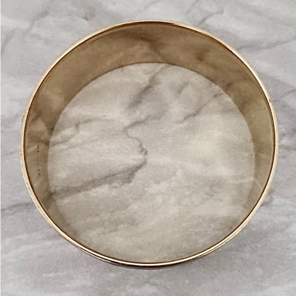 💜 Vintage 1990’s JCrew Dark Purple and Gold Thick Wide Enameled Bangle Bracelet - Picture 5 of 7